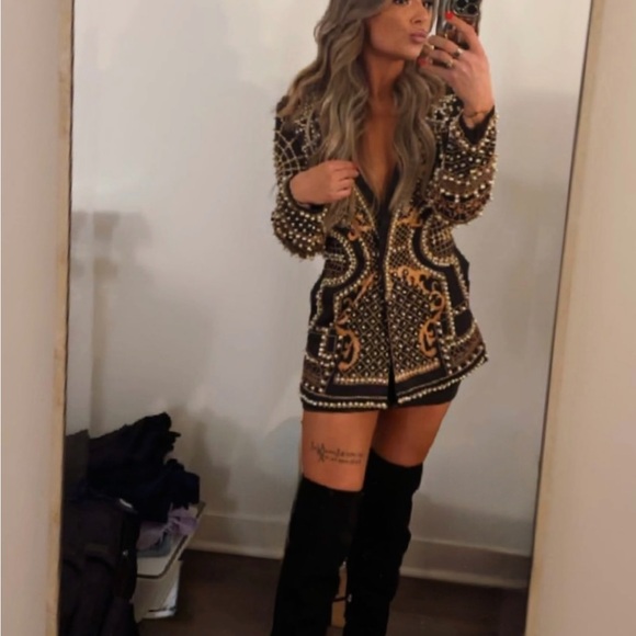 Bella Barnett Long Sleeve Blazer Pearl Mini Dress - Picture 4 of 5